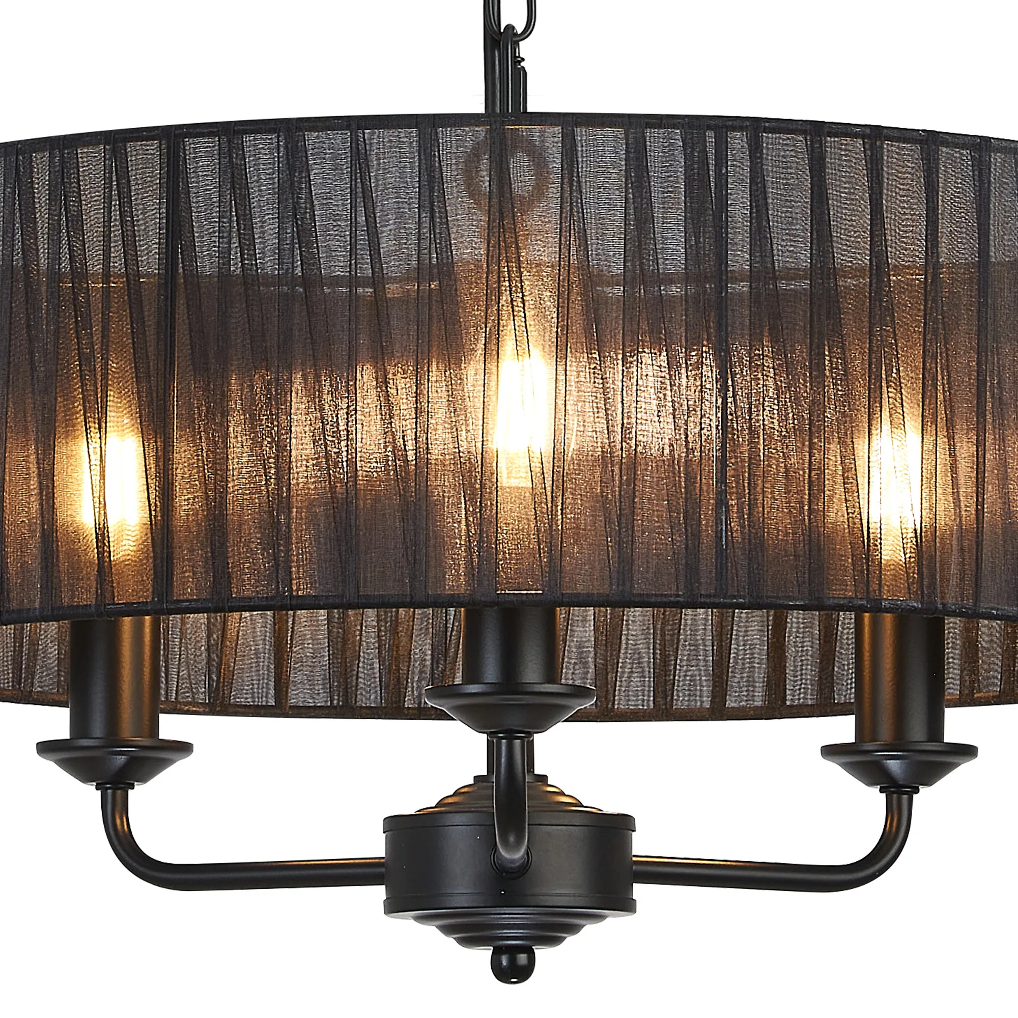 Banyan 45cm 3 Light Pendant Matt Black, Black DK1027  Deco Banyan MB BL